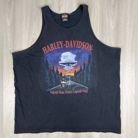 Harley Davidson Y2K 2003 Milwaukee Legends Roar Mens Muscle Tee Tank 2XL - Picture 1 of 9